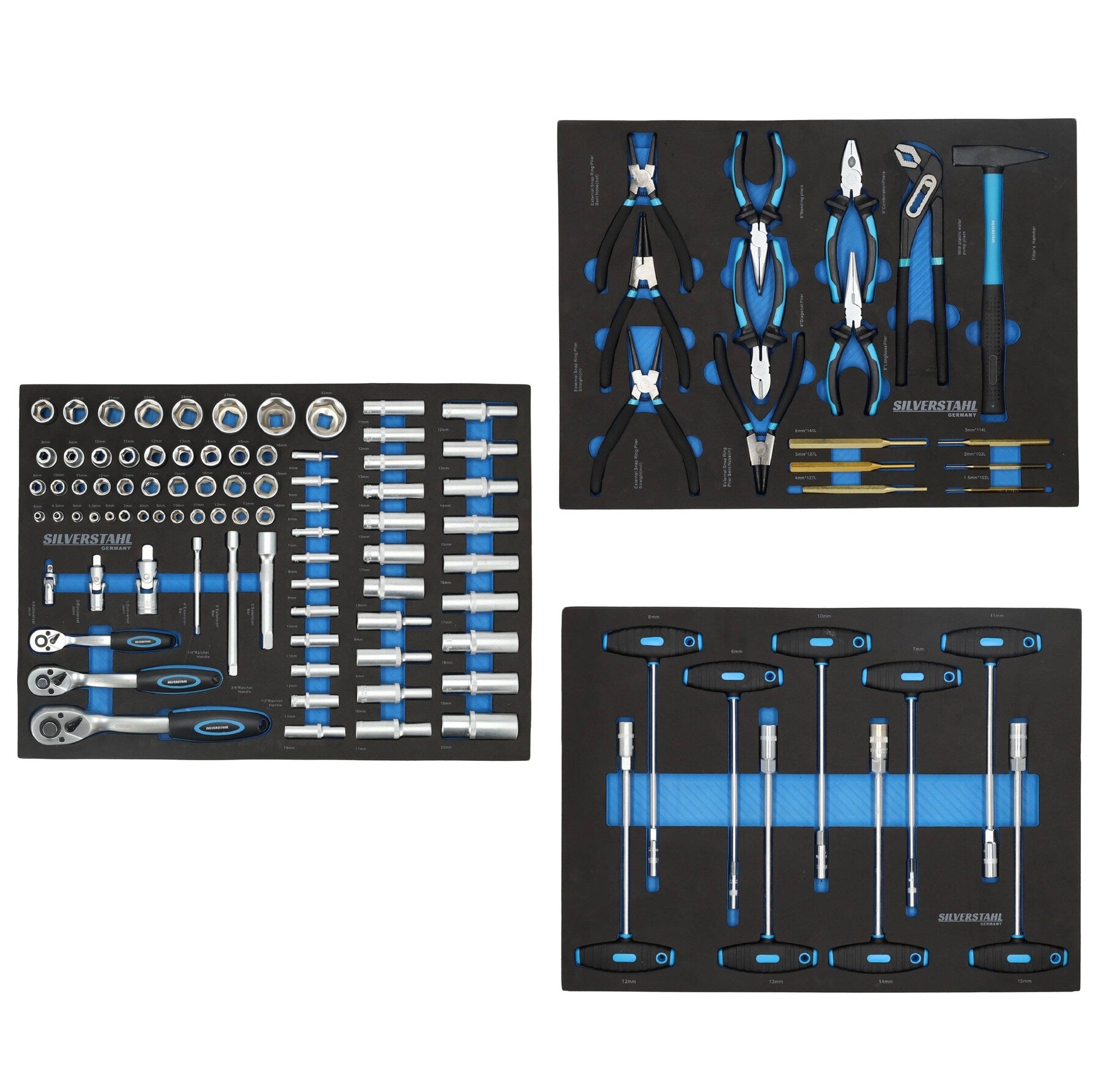 Silverstahl 266-piece Sturdy Tool Trolley with 7 Drawers with Tools – Lockable – Workshop Trolley