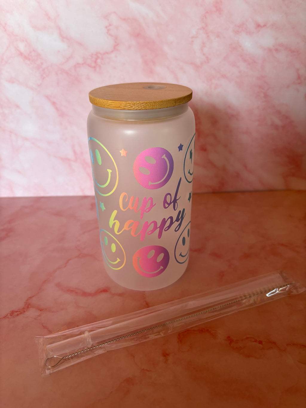 Glazen drinkbeker “Cup of Happy”
