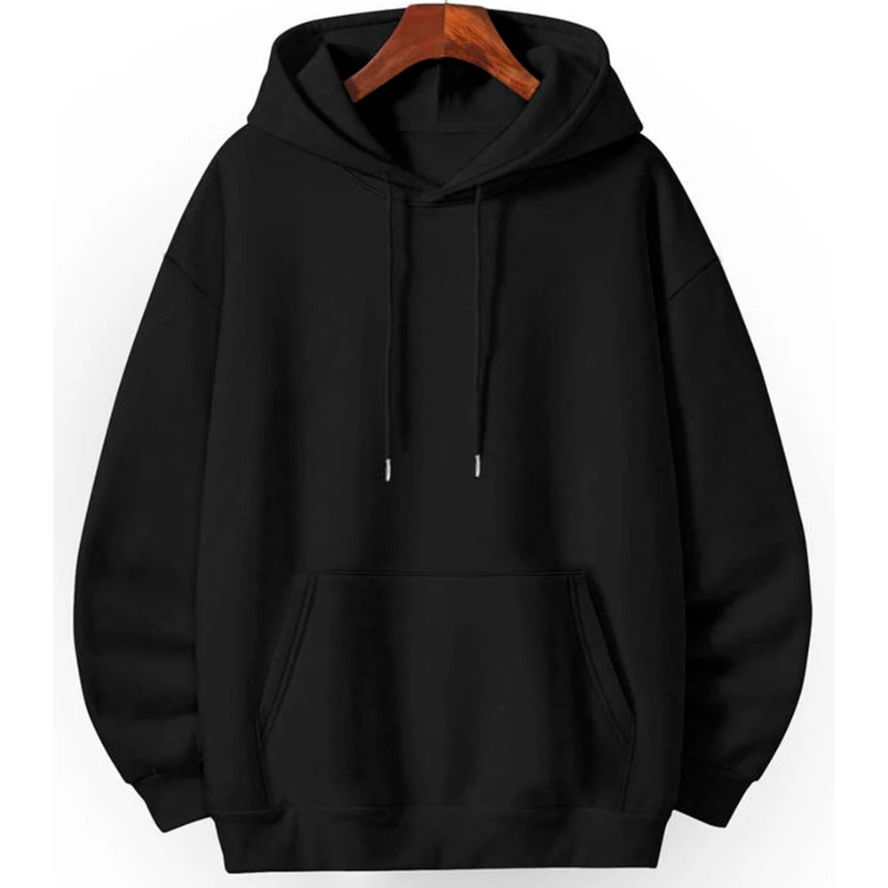 Lichtgewicht Hoodie Effen Zwart