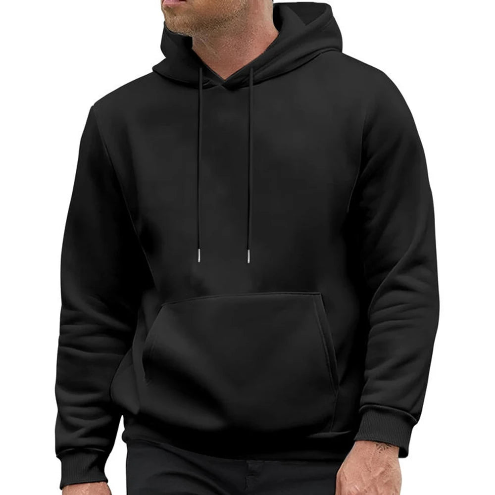 Lichtgewicht Hoodie Effen Zwart