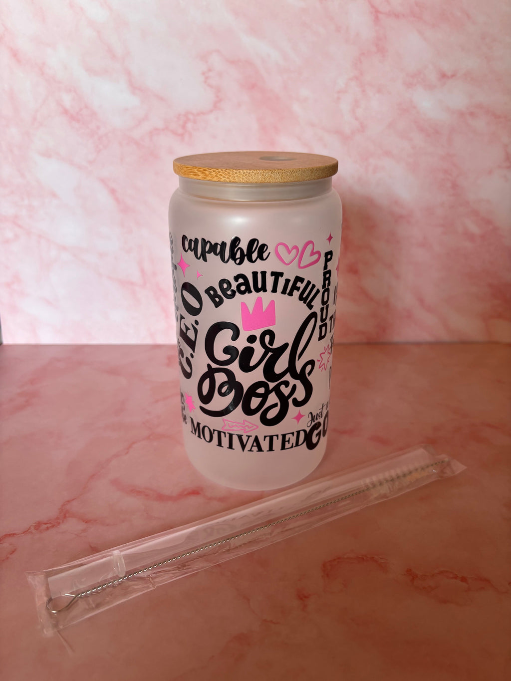 Glazen “Girl Boss” drinkbeker